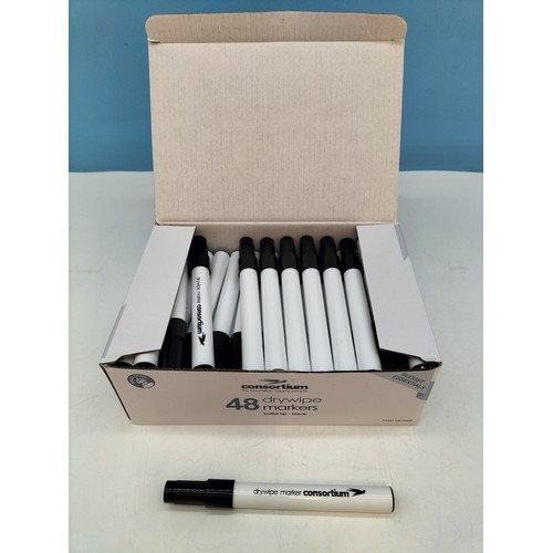 424 - 4 Boxes of 48 Consortium Drywipe Marker Pens. (192 Pens)