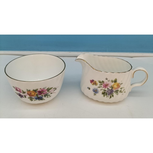 284 - Minton China Teapot, Milk Jug, Sugar Bowl and Trio in the 'Marlow' Pattern. Teapot 12cm High, 20cm S... 