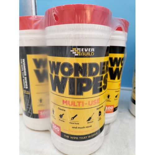 447 - 2 Packs of 6 Wonder Wipes. 100 Wipes per Tub.