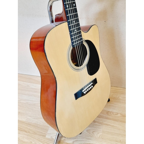 466 - Chantry Acoustic Guitar Model 4066 with Stand. Collection Only.