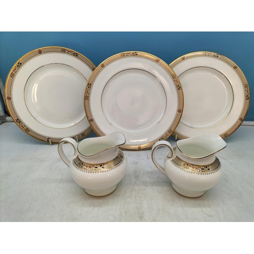 648 - Minton China 'Caliph' Pattern Tableware to include Gravy Boats, Cream Jugs, Ash Tray, Rimmed Bowls, ... 