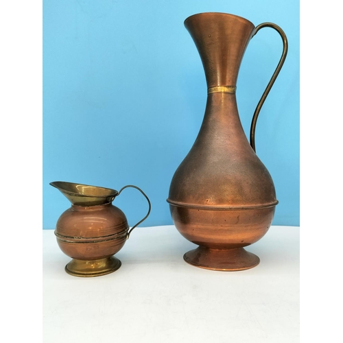 195 - Collection of Mixed Items to include Copper Jugs, Teapots, Horse Figure, Wooden Indian Figure, etc.