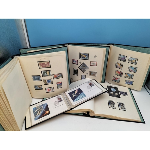 217 - 4 Folders of 'Space Race' Stamps plus Quantity of First Day Covers.
