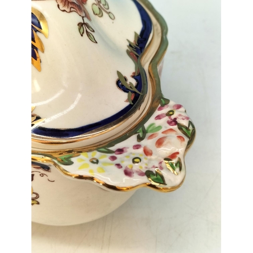 90 - Rare Mason's 'Blue Mandalay, Special Edition for Hodgsons' Lidded Tureen. 17cm High, 28cm x 17cm.