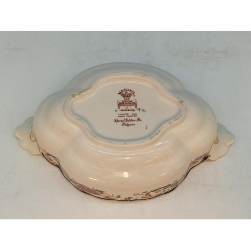 90 - Rare Mason's 'Blue Mandalay, Special Edition for Hodgsons' Lidded Tureen. 17cm High, 28cm x 17cm.