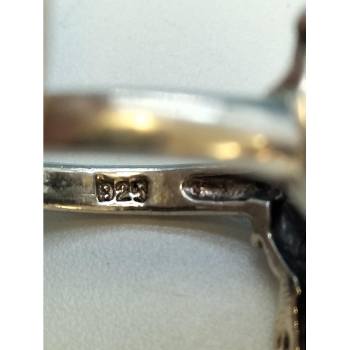 92 - Silver 925 Elephant Design Ring. Size N.