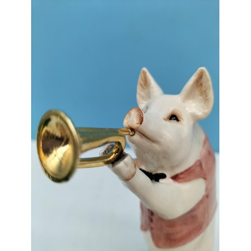 250 - Boxed Beswick Piggy Band 15cm Figure 'Matthew Trumpeter'.