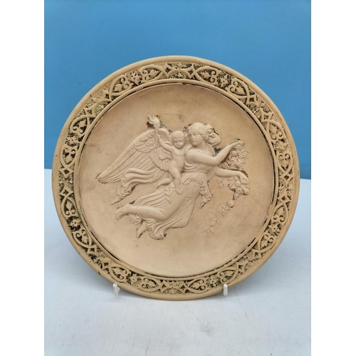 174 - Late 19th Century Bertel Thorvaldsen Neo Classical Art Parian 22cm Wall Plaque depicting 'The Day'.
