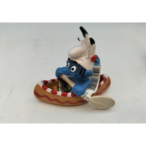 185 - Collection of Schleich Smurf Figures (10) to include Cowboys, Indians and Pirates. Some with Tags.