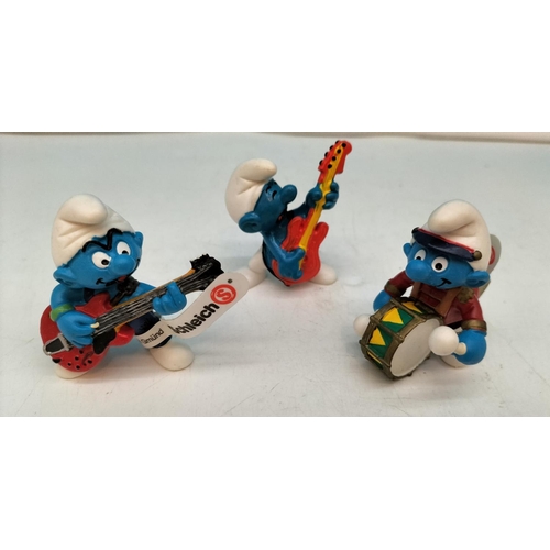 206 - Collection of Schleich Smurf Figures (10) to include Musicians. Some with Labels.