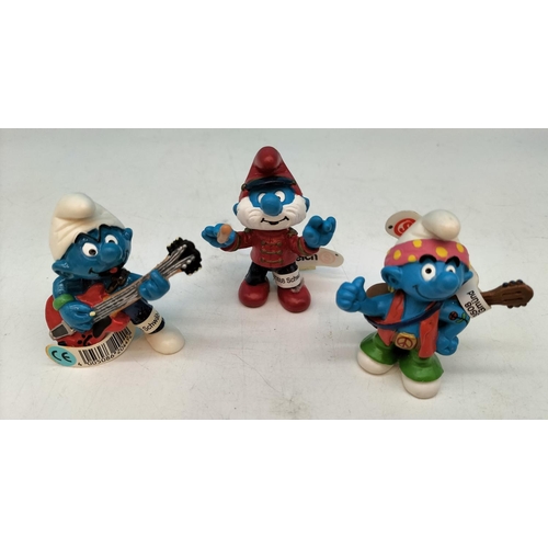 206 - Collection of Schleich Smurf Figures (10) to include Musicians. Some with Labels.
