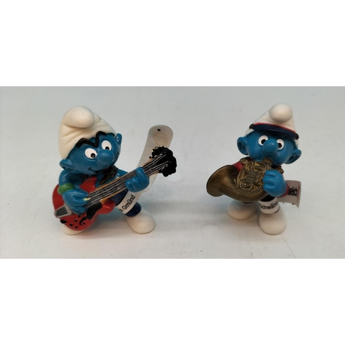 206 - Collection of Schleich Smurf Figures (10) to include Musicians. Some with Labels.