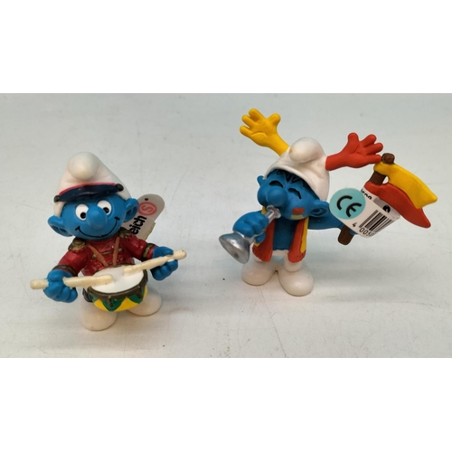 206 - Collection of Schleich Smurf Figures (10) to include Musicians. Some with Labels.