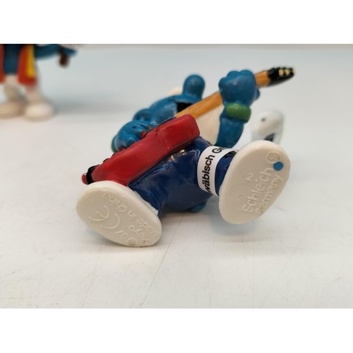 206 - Collection of Schleich Smurf Figures (10) to include Musicians. Some with Labels.