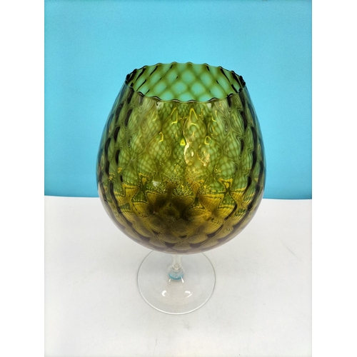 229 - Large 38cm Mid Century Empoli Glass Goblet.