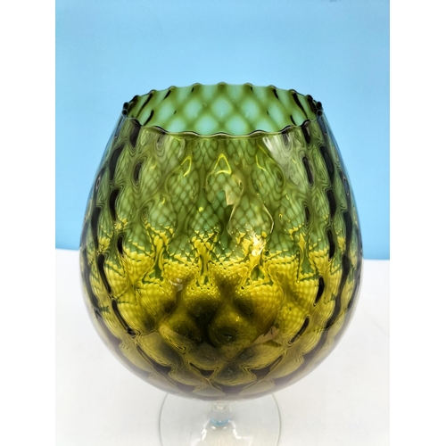 229 - Large 38cm Mid Century Empoli Glass Goblet.