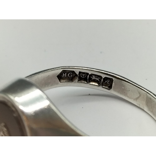 233 - Birmingham Hallmarked Gents Onyx and Diamond Pinky Ring.