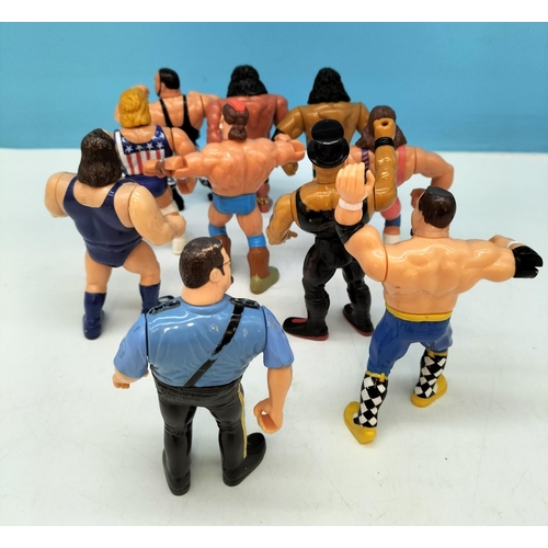 244 - c1990 Hasbro Titan Sports WWF Figures (10)