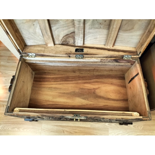 30 - Victoria Brand 100% Camphorwood Chest with Oriental Carved Design. Damage to Corner and Lock Require... 