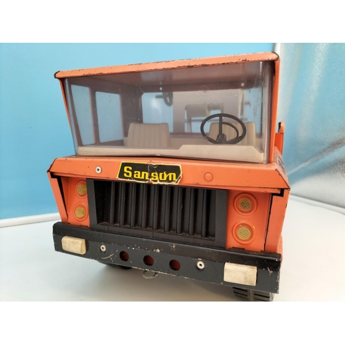 100A - Rare Sanson Rico Camion Grua Tow Truck Wrecker Crane. 25cm High, 53cm x 20cm.