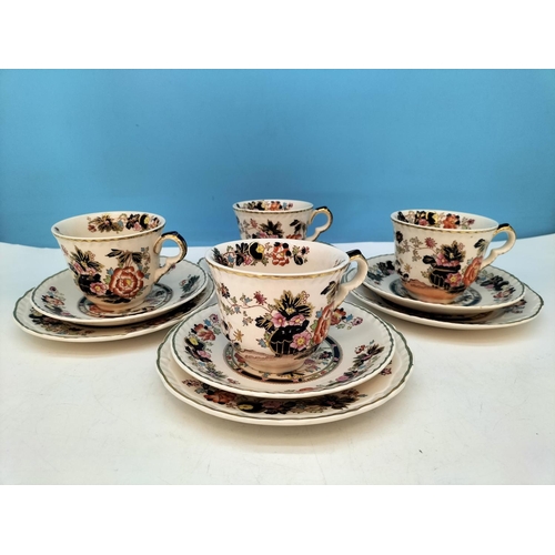 225A - Mason's Ironstone 'Mandarin' Design Trios (4).