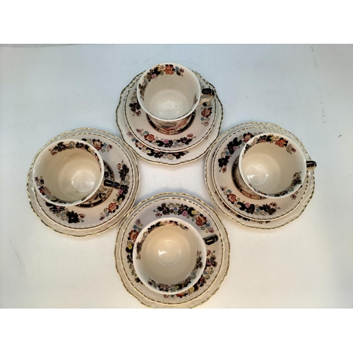 225A - Mason's Ironstone 'Mandarin' Design Trios (4).