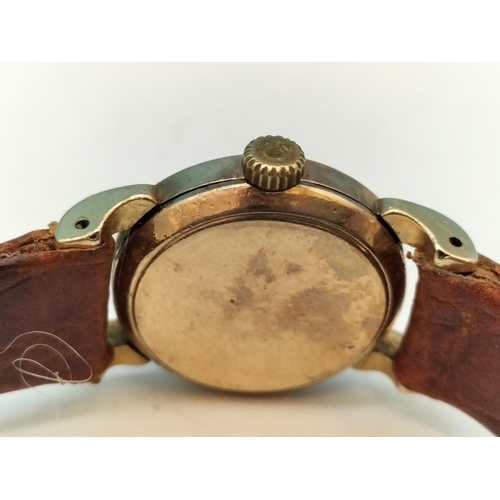 85A - Omega Ladies Watch with Leather Strap W/O. Some Rubbing to Dial.