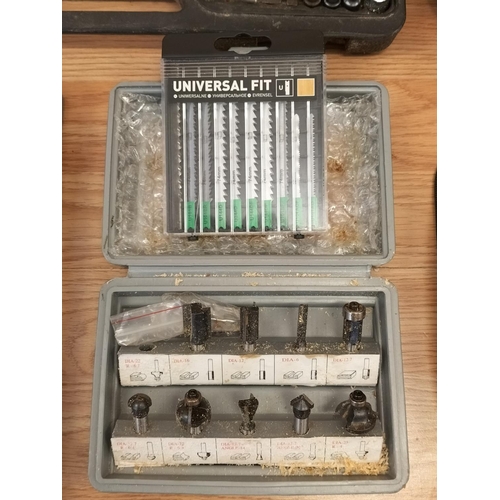 Collection of Part Complete Sets to include Socket, Drill Bits, Routers ...