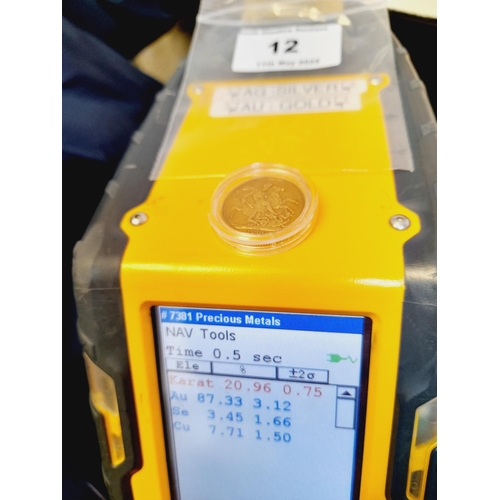 12 - Victorian  1898  22ct Gold Full Sovereign. 7.96 Grams.