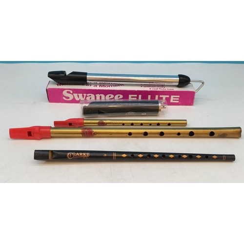 189 - Collection of Vintage Instruments to include Aulos Symphony Recorder, Tin Whistles (2), Swanee Flute... 