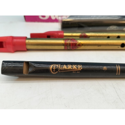 189 - Collection of Vintage Instruments to include Aulos Symphony Recorder, Tin Whistles (2), Swanee Flute... 