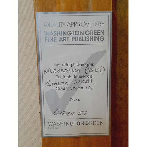 184 - Original Oil on Canvas Framed ' Rialto Night' by Neil Dawson with Original Castle Galleries Paperwor... 