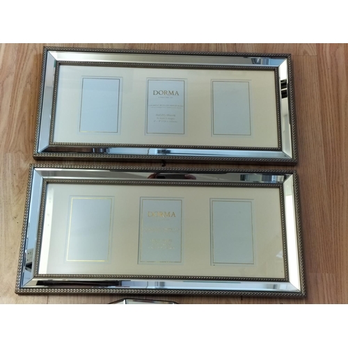 106 - 2 x Dorma Bevelled Mirror Framed Photo Frames (58cm x 27cm each to hold 3 x 6