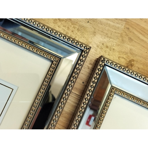 106 - 2 x Dorma Bevelled Mirror Framed Photo Frames (58cm x 27cm each to hold 3 x 6