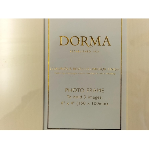 106 - 2 x Dorma Bevelled Mirror Framed Photo Frames (58cm x 27cm each to hold 3 x 6