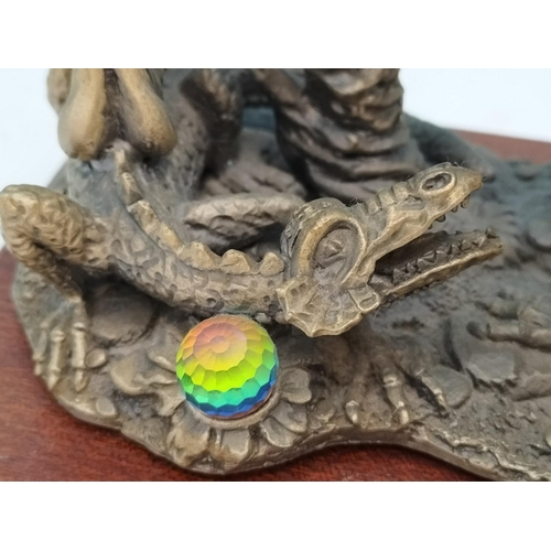 188 - Tudor Mint Myth and Magic 'The Fighting Dragons' Figure on Plinth. 12cm High, 16cm x 12cm.