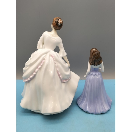 19 - Royal Doulton 20cm Lady Figure 'Carol' HN 2961 and Coalport 'Ellie' Figure.