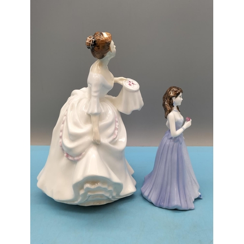 19 - Royal Doulton 20cm Lady Figure 'Carol' HN 2961 and Coalport 'Ellie' Figure.
