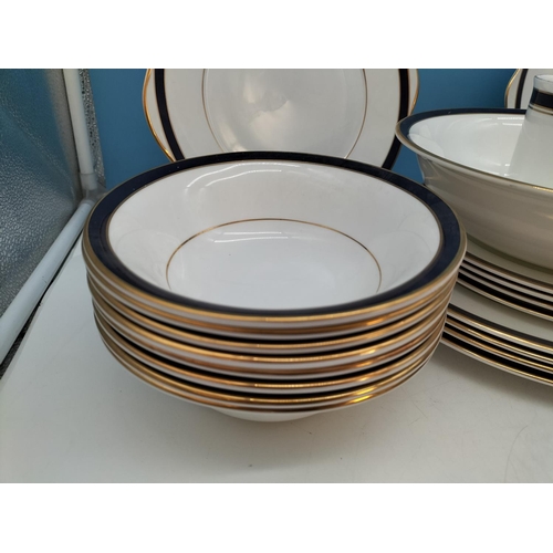 191 - Large Collection of Royal Grafton 'Warwick Blue' Pattern Dinnerware Pieces to include 26cm Dinner Pl... 