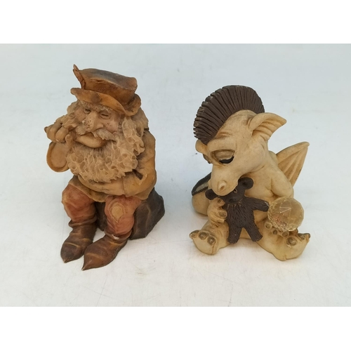 233 - Wizard/Dragon Figures (4) - Krystonia Koolz Baby Dragon, Shigger Figures (2) plus Lilliput Lane Ethe... 