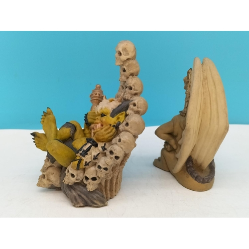 234 - Enchantica Hellbender Goblin King plus Krystonia 'N'Grall' Dragon Figure. Tallest 13cm.