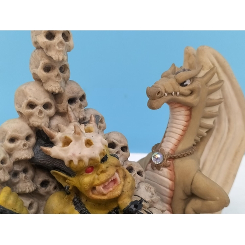 234 - Enchantica Hellbender Goblin King plus Krystonia 'N'Grall' Dragon Figure. Tallest 13cm.