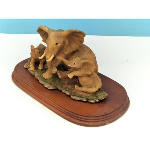 235 - Leonardo Collection Figure 'African Elephant Family'. 17cm High x 29cm.