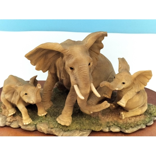 235 - Leonardo Collection Figure 'African Elephant Family'. 17cm High x 29cm.