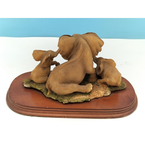 235 - Leonardo Collection Figure 'African Elephant Family'. 17cm High x 29cm.