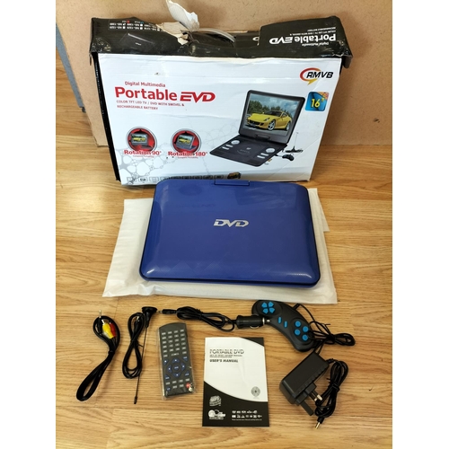 240 - As New/Unused Digital Multimedia Portable DVD Player. In Original Box but Box is Damaged.