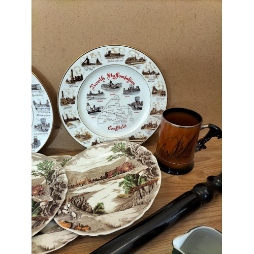 301 - Collection of Mixed Pottery, Glass and Metal Ware to include Brass Chamber Stick, Brass/Copper Ben P... 