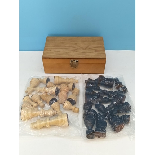302 - Boxed Unopened Set of Chess Pieces. Still Sealed in Packaging.