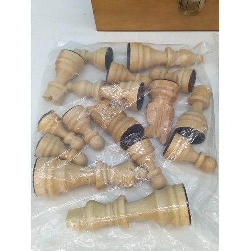 302 - Boxed Unopened Set of Chess Pieces. Still Sealed in Packaging.