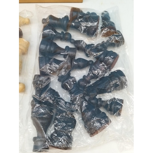 302 - Boxed Unopened Set of Chess Pieces. Still Sealed in Packaging.